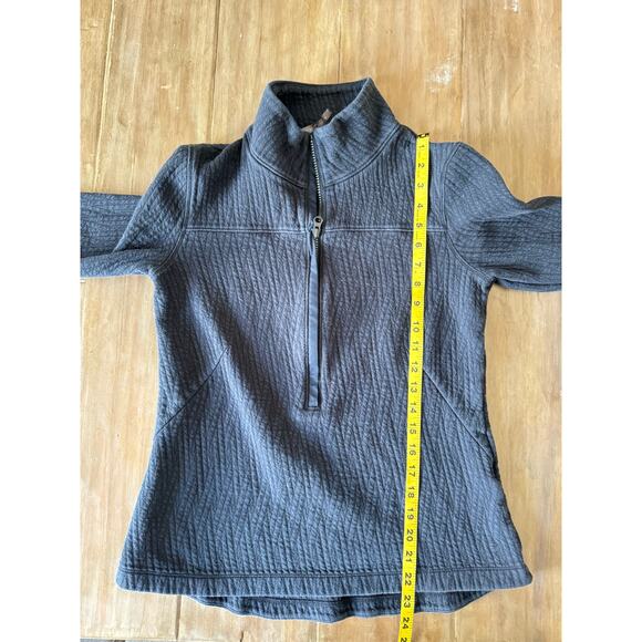 Crane & Lion Quilted Half Zip Pullover Gray Size 6 Cotton Blend Long Sleeve - Picture 4 of 6